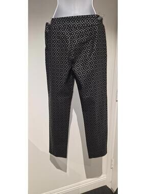 Krazy Larry - Women's Pants Black Diamond Pattern Geometric Pleated Size 14